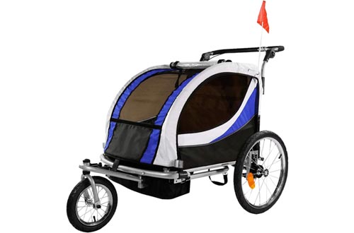 Clevr Deluxe 3-in-1 Double 2 Seat Bicycle Bike Trailer