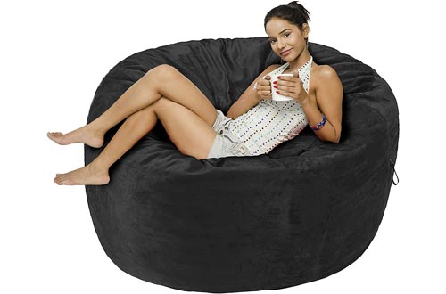 AmazonBasics Memory Foam Filled Bean Bag Chair with Microfiber Cover - 5', Gray