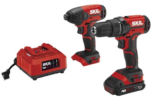 SKIL 20V 2-Tool Combo Kit: 20V Cordless Drill Driver and Impact Driver Kit
