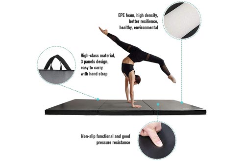 RitFit Upgraded Folding Exercise Mat, 2 Inch Thick Gymnastics Mat