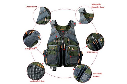 Obcursco Fly Fishing Vest for Men and Women with Breathable Mesh