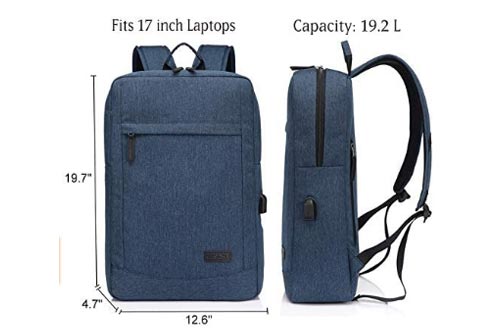 Slim Business Laptop Backpack for 17 inch Computer with USB Port