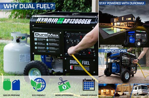 DuroMax XP12000EH Dual Fuel Electric Start Portable Generator