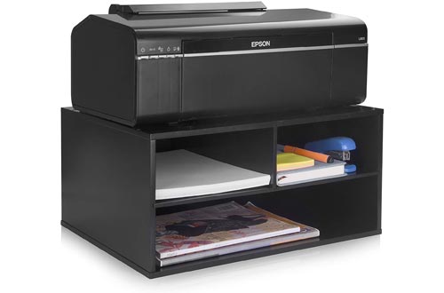 eMerit Printer Stand Shelf with Storage Wood Desk