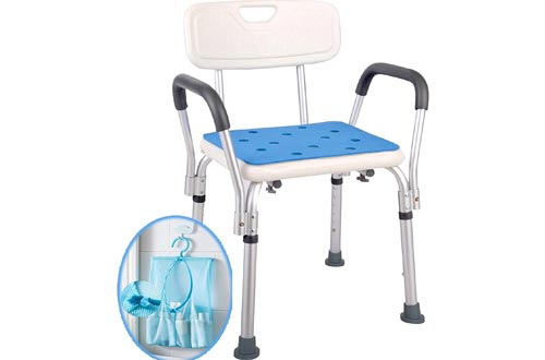 Shower Chair for Elderly with Rails - Easily Adjustable Benches