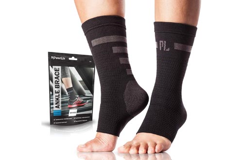 POWERLIX Ankle Compression Sleeve - Ankle Support Brace (Pair)