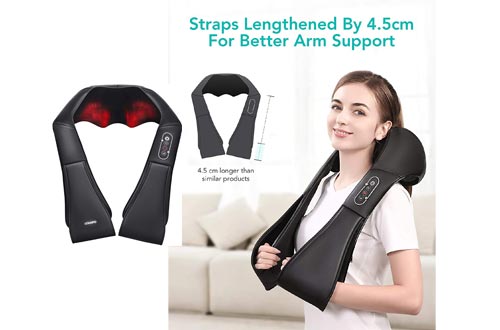 Naipo Shiatsu Back and Neck Massager with Heat Deep Kneading Massage for Neck