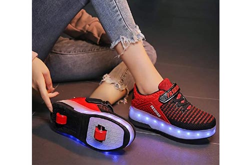 Ylllu Kids LED USB Charging Roller Skate Shoes