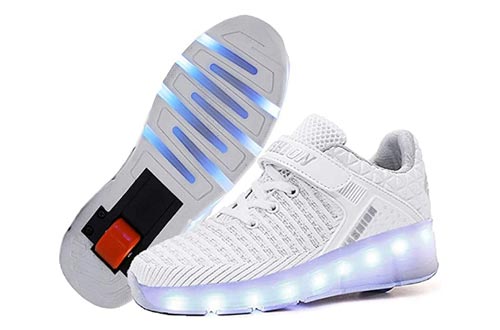 Aikuass USB Chargable LED Light Up Roller Shoes Wheeled