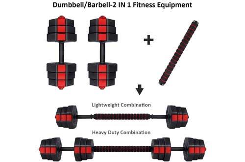wolfyok Fitness Dumbbells Set, Adjustable Weight to 44Lbs, Home Fitness Equipment for Men and Women