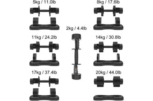 ATIVAFIT Adjustable Dumbbell for Workout Strength Training Fitness Weight Gym (Single)