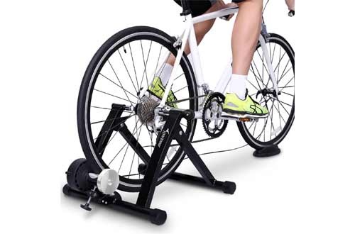  Sportneer Bike Trainer Stand Steel Bicycle Exercise Magnetic Stand with Noise Reduction Wheel for Road Bike