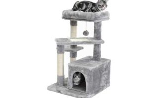 SUPERJARE Cat Tree with Extra Scratching Board & Posts, Kitten Tower Center