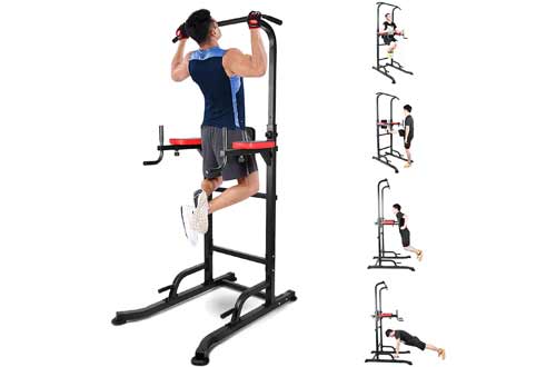 INTEY Power Tower Workout Dip Station Pull Up Bar for Home Gym
