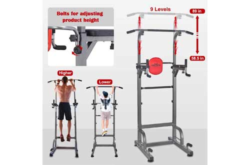 RELIFE REBUILD YOUR LIFE Power Tower Workout Dip Station for Home Gym