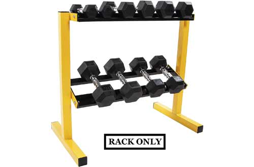 BalanceFrom 2-Tier Easy-Grab Dumbbell Rack Multilevel Weight Storage Organizer for Home Gym