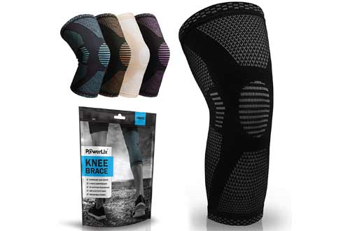 POWERLIX Knee Compression Sleeve - Best Knee Brace for Knee Pain for Men & Women