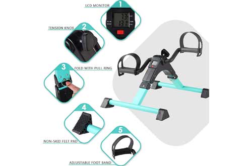 Cozylifeunion Pedal Exerciser - Portable Desk Cycle - Hand, Arm & Leg Exercise Peddling Machine - Low Impact
