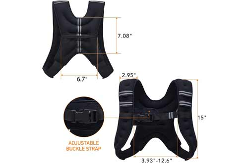 ZELUS Weighted Vest 6lb Weight Vest with Reflective Stripe for Workout