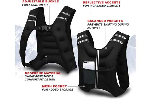 Adurance Weighted Vest Workout Equipment, 6lbs 10lbs 14lbs 18lbs Body Weight Vest for Men, Women, Kids
