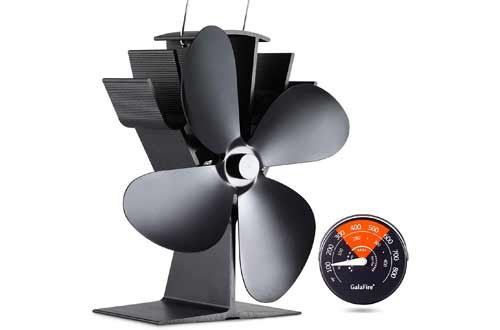 GALAFIRE [ 2 Years 122°F Start Silent Heat Powered Wood Stove Fan 4 Blade