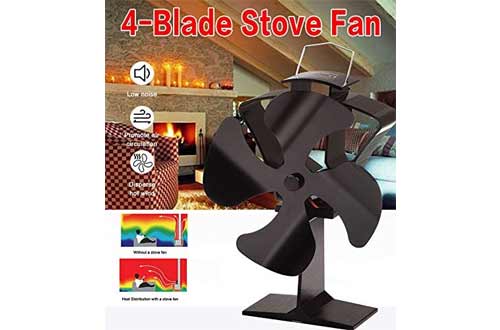 Tomersun 4 Blades Heat Powered Stove Fireplace Fan
