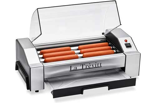 La Trevitt Hot Dog Roller- Sausage Grill Cooker Machine- 6 Hot Dog