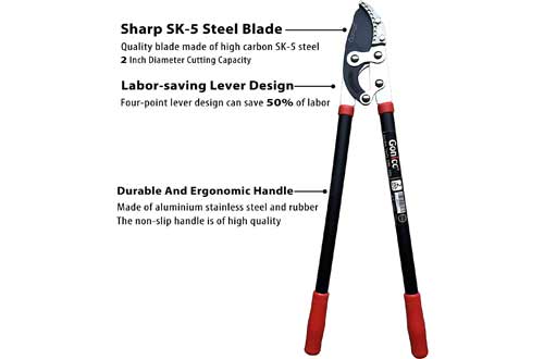 gonicc Professional 30 inch SK-5 Steel Blade Anvil Lopper