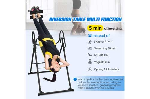 Doufit Inversion Table for Back Pain Relief, Foldable Heavy Duty Inverted Back Stretch for Storage