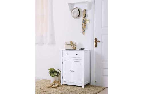 VASAGLE Free Standing Bathroom Drawer and Adjustable Shelf, Kitchen Cupboard, Wooden Entryway Storage Cabinet