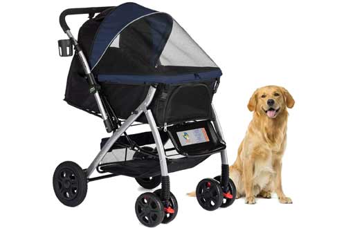 HPZ Pet Rover Premium Heavy Duty Dog/Cat/Pet Stroller Travel Carriage with Convertible
