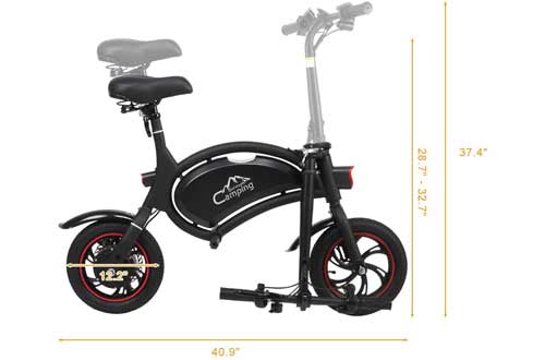 PEXMOR Folding Electric Bike, 12" 350W 36V Bicycle with LCD