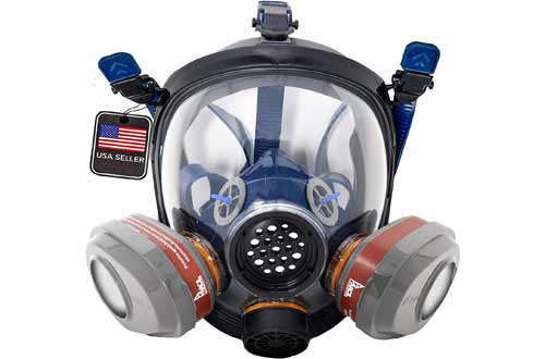 PT-101 Full Face Gas Mask & Organic Vapor Respirator- ASTM Tested