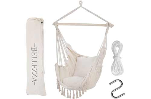 Bellezza Hammock Chair Swing - Oversized Hanging Chair with XL Luxury Cushions