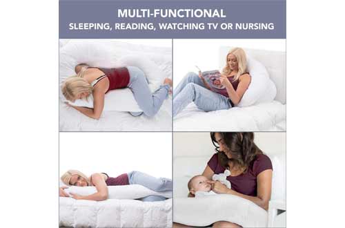 COMFYSURE Full Body Pregnancy Pillow - 58" C Shaped Maternity Pillow or Back Support Cushion for Side Sleepers