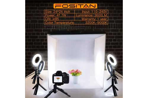 Photo Studio Box, FOSITAN 24x24 inches Table Top Photo Light Box