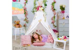 Tazztoys Kids Teepee Tent for Kids with Fairy Lights