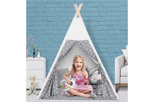 wilwolfer Kids Teepee Play Tent for Child with Carry Case