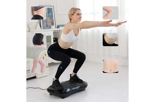 FITQUIET Vibration Plate Exercise Machine with Loop Resistance Bands