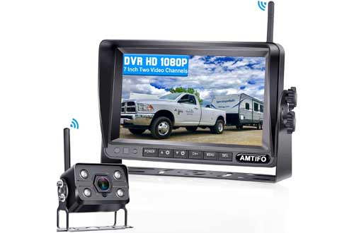AMTIFO A7 HD 1080P Digital Wireless Backup Camera with 7 Inch DVR Monitor 2021